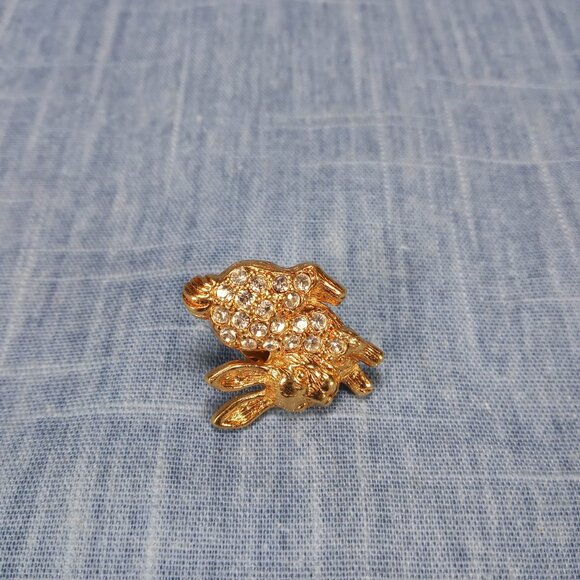 1960s Vintage Rabbit Pin with Clear Rhinestones by Avon - Picture 2 of 4